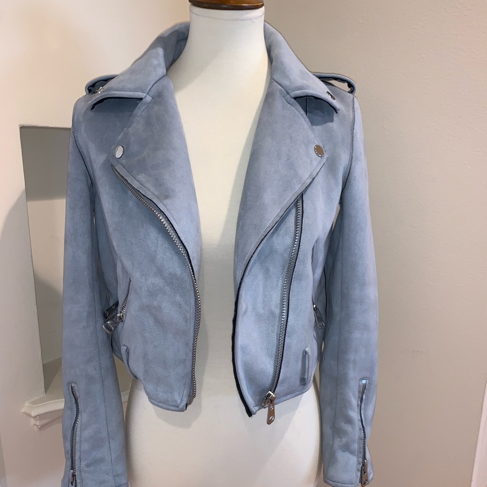 Zara vegan-suede zipper jacket